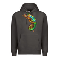 Smoke Chameleon Lizard Illustrations Premium Hoodie - LillyAllenDesigns