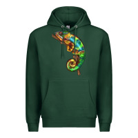 Sports Green Chameleon Lizard Illustrations Premium Hoodie - LillyAllenDesigns