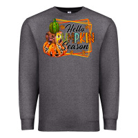 Charcoal Heather hello pumpkin season Premium Sweatshirt - RacoonDesign