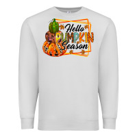 Dove Grey hello pumpkin season Premium Sweatshirt - RacoonDesign