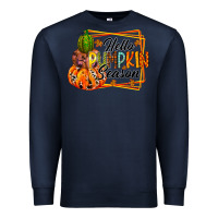 Navy hello pumpkin season Premium Sweatshirt - RacoonDesign
