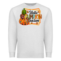 Oatmeal Heather hello pumpkin season Premium Sweatshirt - RacoonDesign