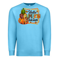 Ocean Blue hello pumpkin season Premium Sweatshirt - RacoonDesign