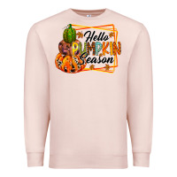 Pale Pink hello pumpkin season Premium Sweatshirt - RacoonDesign
