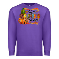 Purple hello pumpkin season Premium Sweatshirt - RacoonDesign