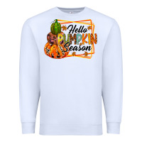 White hello pumpkin season Premium Sweatshirt - RacoonDesign
