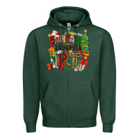 Sports Green santa's favorite pt Zipper Hoodie - Zillion Design Studio