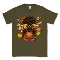 Army Green softball afro messy bun Classic Tee - texasbilliewilder