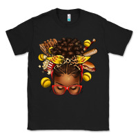 Black softball afro messy bun Classic Tee - texasbilliewilder