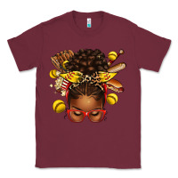 Burgundy softball afro messy bun Classic Tee - texasbilliewilder