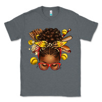 Charcoal Heather softball afro messy bun Classic Tee - texasbilliewilder