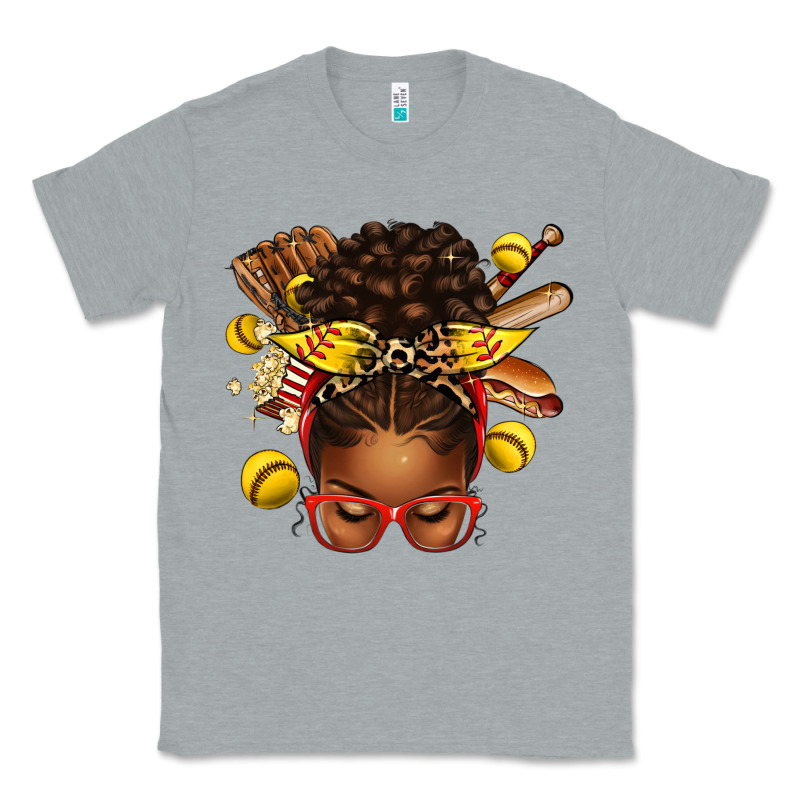 Softball Afro Messy Bun Classic Tee by texasbilliewilder | Teevron