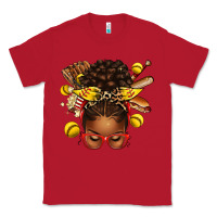 Red softball afro messy bun Classic Tee - texasbilliewilder