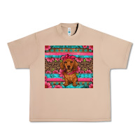 Burro dachshund puppy floral Urban Heavy Tee - Artiststas