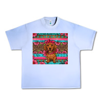 Grape Ice dachshund puppy floral Urban Heavy Tee - Artiststas