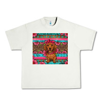 Pistachio dachshund puppy floral Urban Heavy Tee - Artiststas