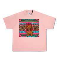 Dachshund Puppy Floral Urban Heavy Tee | Teevron