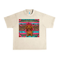 Sandshell dachshund puppy floral Urban Heavy Tee - Artiststas