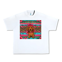 White dachshund puppy floral Urban Heavy Tee - Artiststas