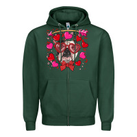 Sports Green Valentine's day  english bulldog Zipper Hoodie - RanaPortraitStore