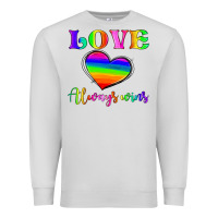 Dove Grey love always wins Premium Sweatshirt - HRA Design Shop