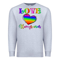 Heather Grey love always wins Premium Sweatshirt - HRA Design Shop