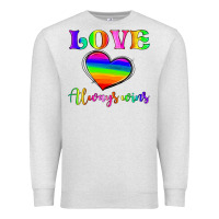 Oatmeal Heather love always wins Premium Sweatshirt - HRA Design Shop