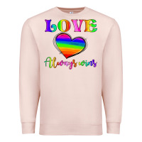 Pale Pink love always wins Premium Sweatshirt - HRA Design Shop