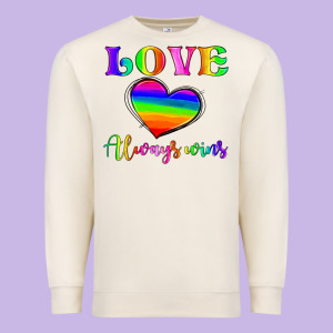 Love Always Wins Premium Sweatshirt Designed By Hra Design Shop