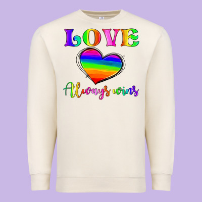 Love Always Wins Premium Sweatshirt Designed By Hra Design Shop