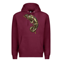 Burgundy Green Chameleon Lizard Illustrations Premium Hoodie - LillyAllenDesigns