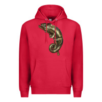 Cardinal Green Chameleon Lizard Illustrations Premium Hoodie - LillyAllenDesigns