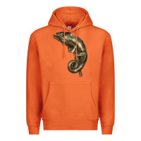 Carrot Green Chameleon Lizard Illustrations Premium Hoodie - LillyAllenDesigns