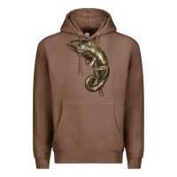 Chestnut Green Chameleon Lizard Illustrations Premium Hoodie - LillyAllenDesigns