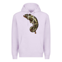 Lilac Green Chameleon Lizard Illustrations Premium Hoodie - LillyAllenDesigns