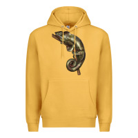 Mustard Green Chameleon Lizard Illustrations Premium Hoodie - LillyAllenDesigns