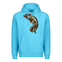 Ocean Blue Green Chameleon Lizard Illustrations Premium Hoodie - LillyAllenDesigns
