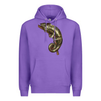 Purple Green Chameleon Lizard Illustrations Premium Hoodie - LillyAllenDesigns