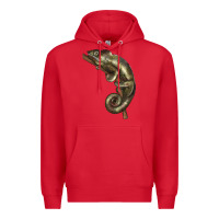 Red Green Chameleon Lizard Illustrations Premium Hoodie - LillyAllenDesigns