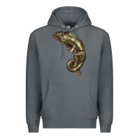 Rock Green Chameleon Lizard Illustrations Premium Hoodie - LillyAllenDesigns