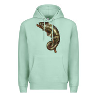 Seafoam Green Chameleon Lizard Illustrations Premium Hoodie - LillyAllenDesigns