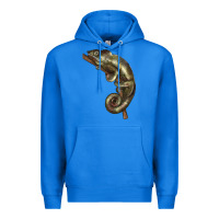 True Royal Green Chameleon Lizard Illustrations Premium Hoodie - LillyAllenDesigns