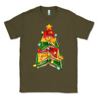 Army Green christmas book tree Classic Tee - Zillion Design Studio