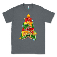 Charcoal Heather christmas book tree Classic Tee - Zillion Design Studio