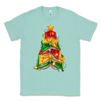 Seafoam christmas book tree Classic Tee - Zillion Design Studio