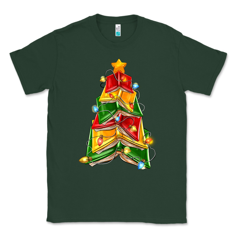 Christmas Book Tree Classic Tee by Zillion Design Studio | Teevron