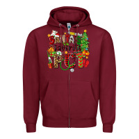 Burgundy santa's favorite pct Zipper Hoodie - Zillion Design Studio