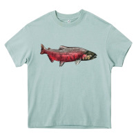 Arona Chinook Salmon Fish Illustrations Heavy Core Tee - LillyAllenDesigns