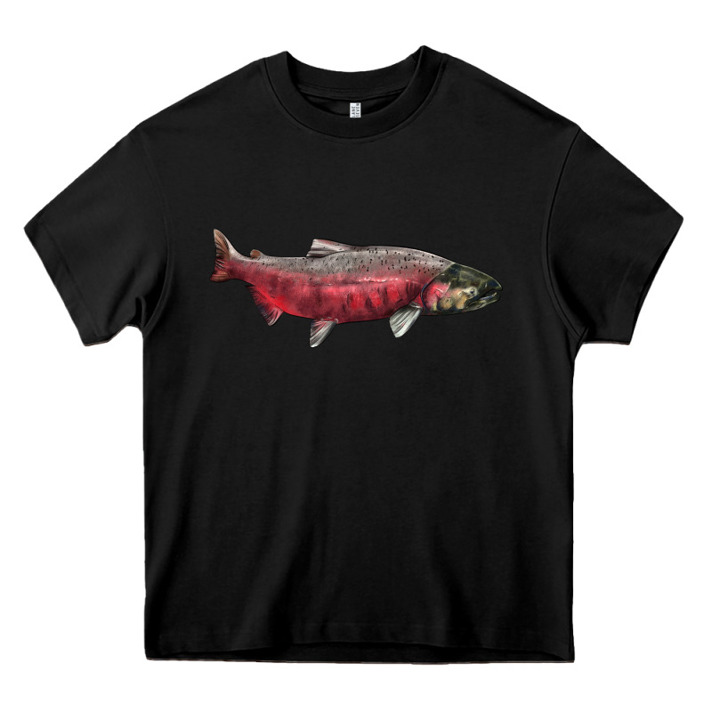 Chinook Salmon Fish Illustrations Heavy Core Tee by LillyAllenDesigns | Teevron