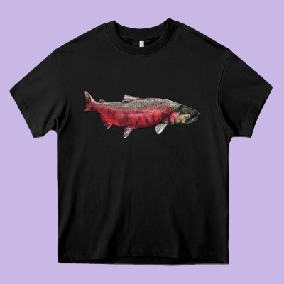 Chinook Salmon Fish Illustrations Heavy Core Tee Designed By Lillyallendesigns